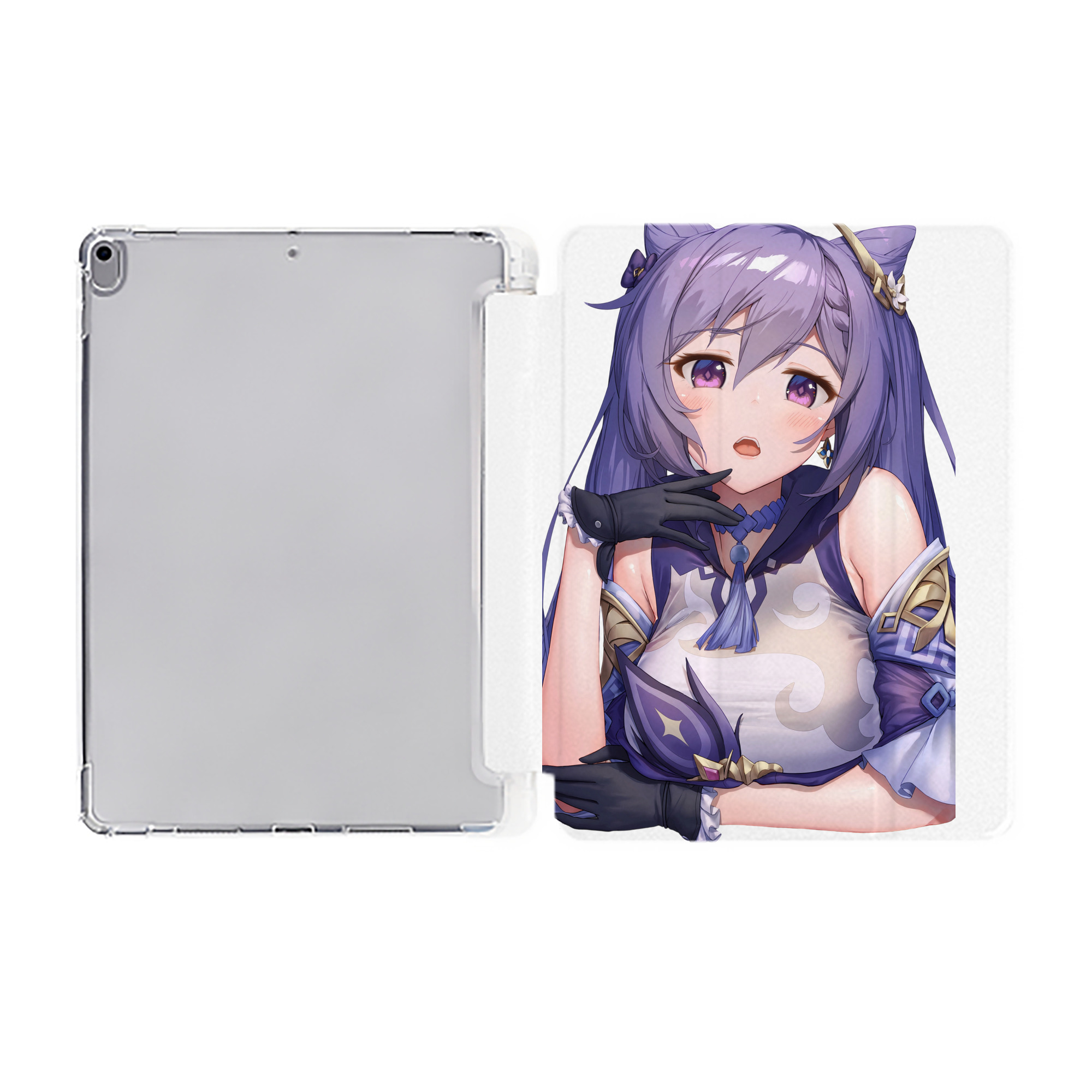 げんし神 刻晴 こくせい genshin Kokusei IPad ケース ペン収納付き 三つ折りスタンド PUレザー×シリコン 対応機種9.5/10.5/10.9インチ